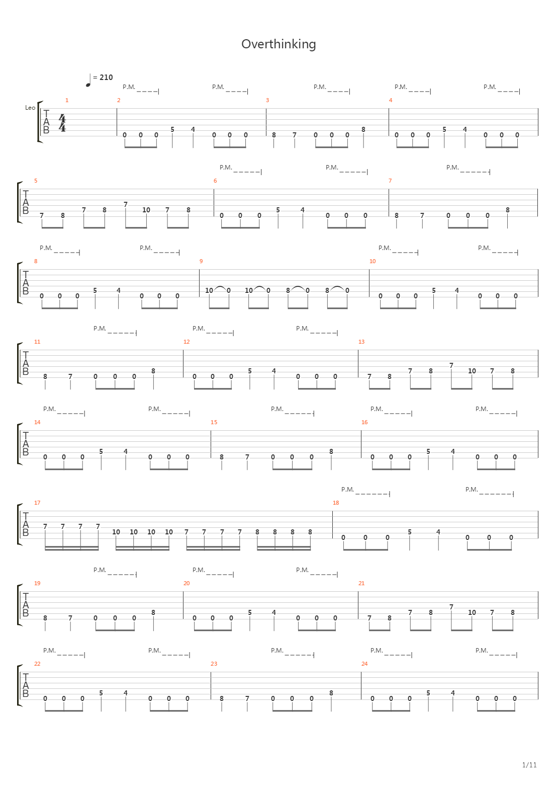 Overthinking吉他谱