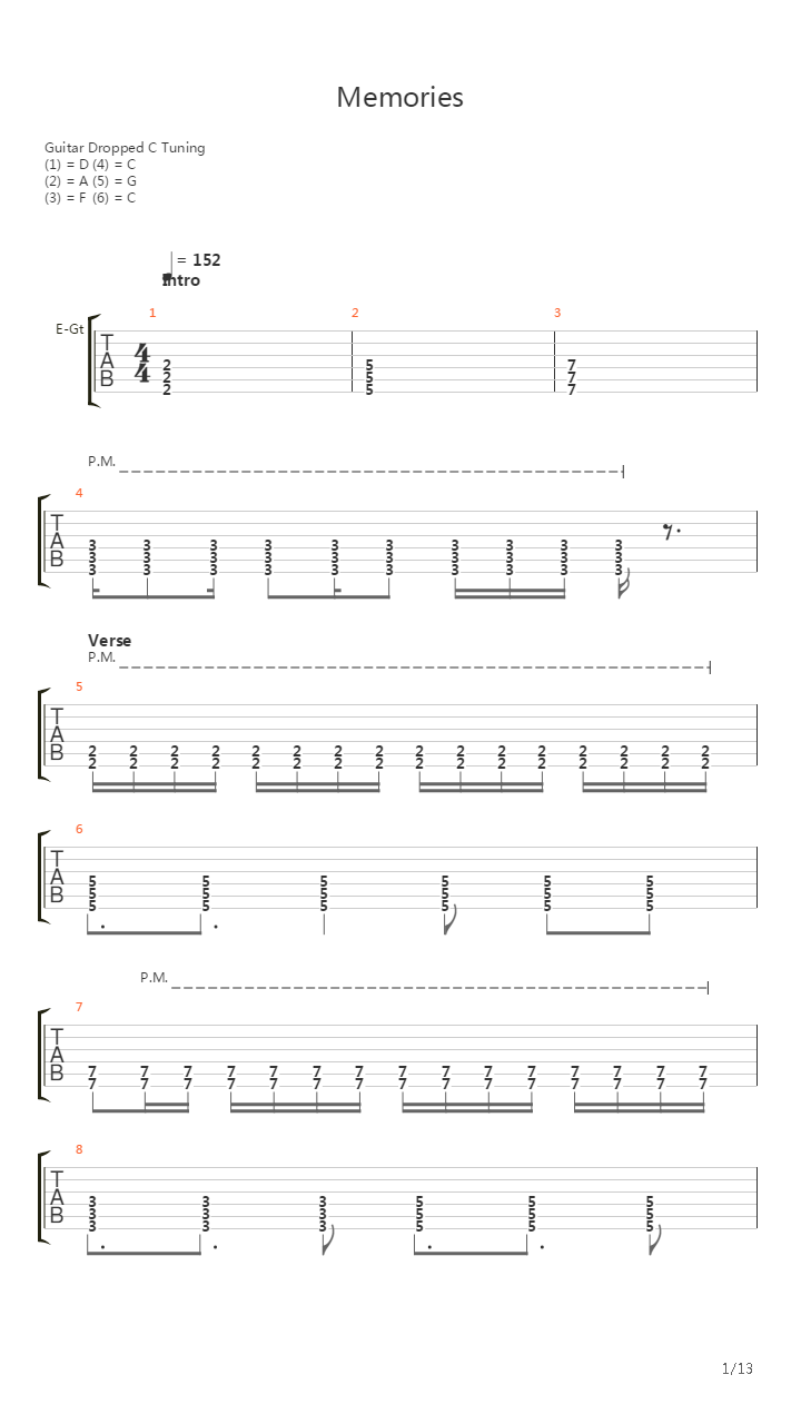 Memories吉他谱