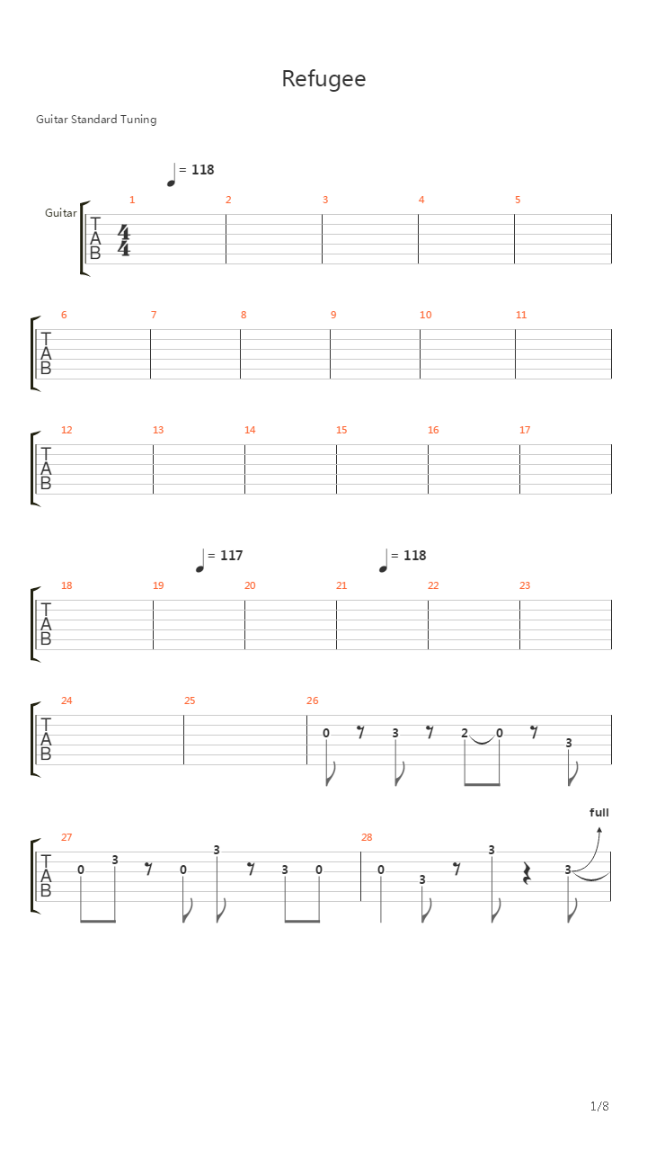 Refugee吉他谱