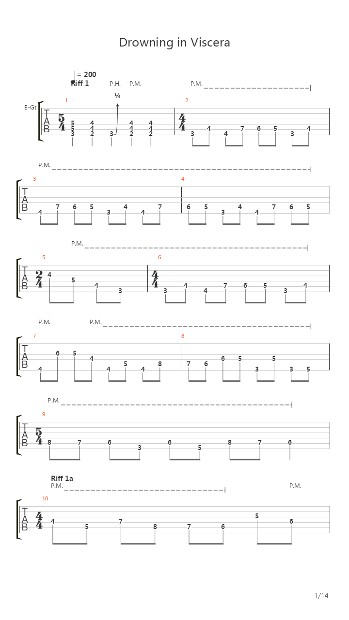 Drowning In Viscera吉他谱