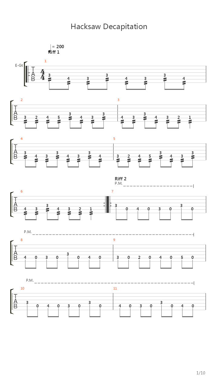 Hacksaw Decapitation吉他谱