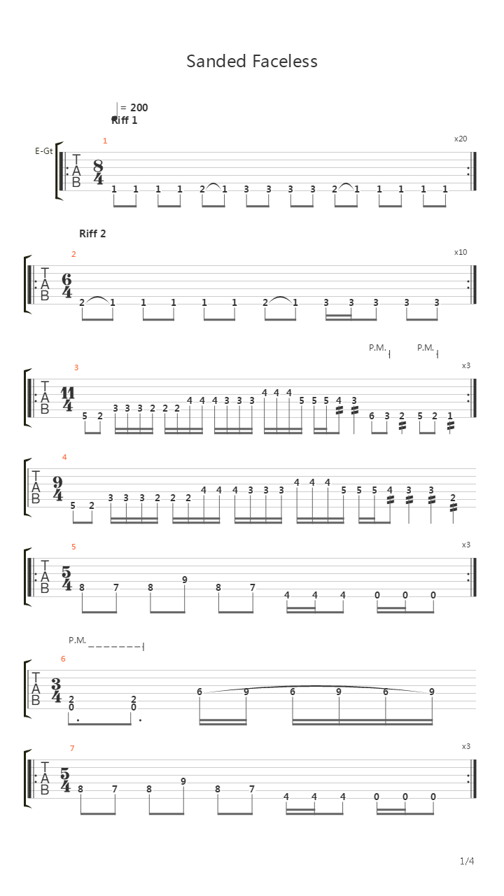 Sanded Faceless吉他谱