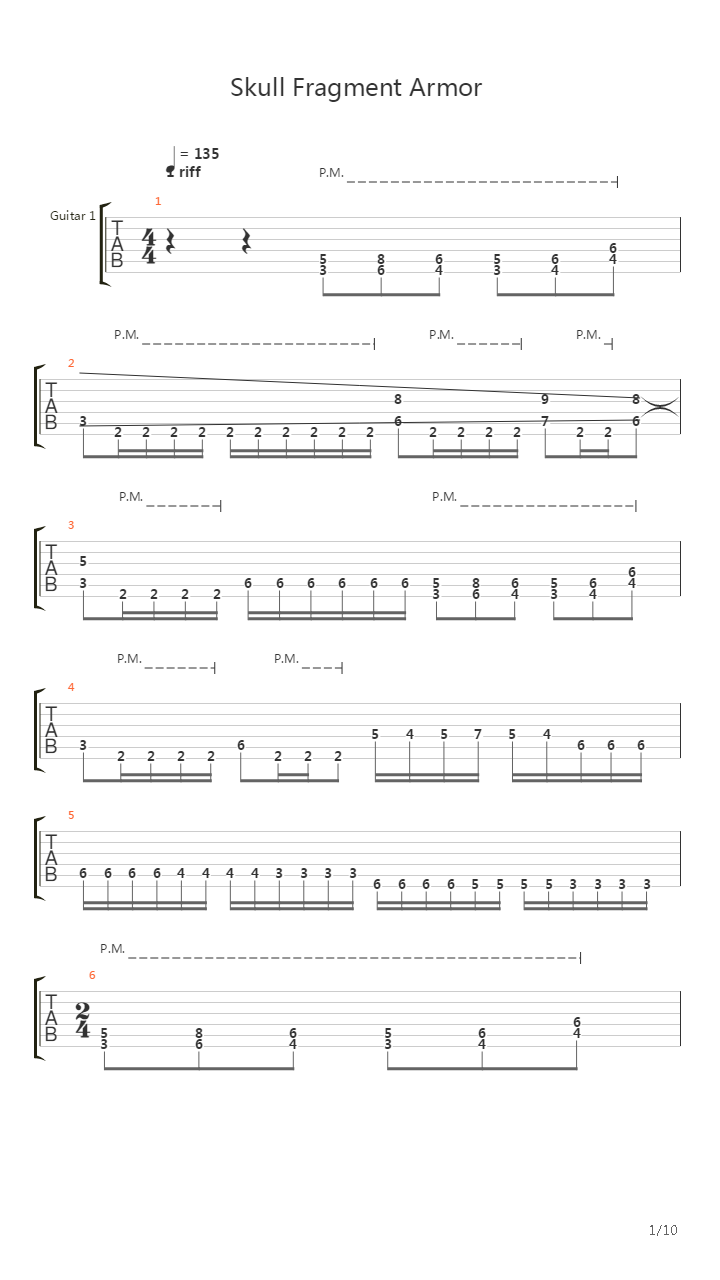 Skull Fragments Armur吉他谱