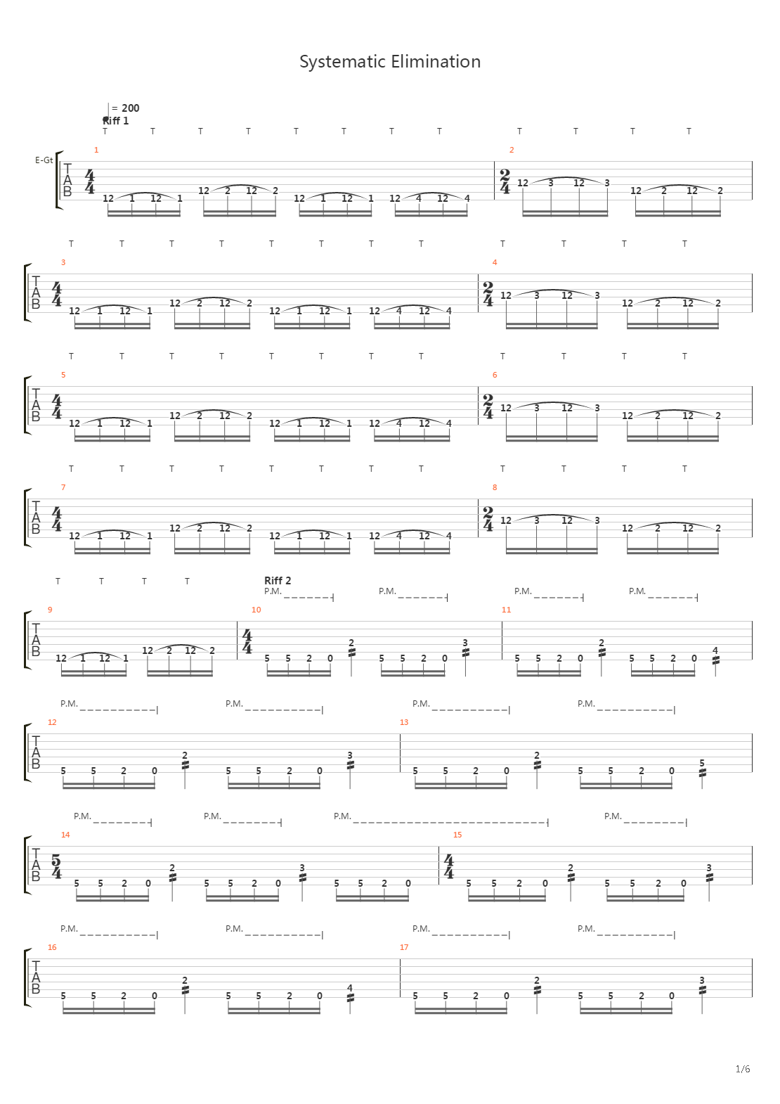 Systematic Elimination吉他谱