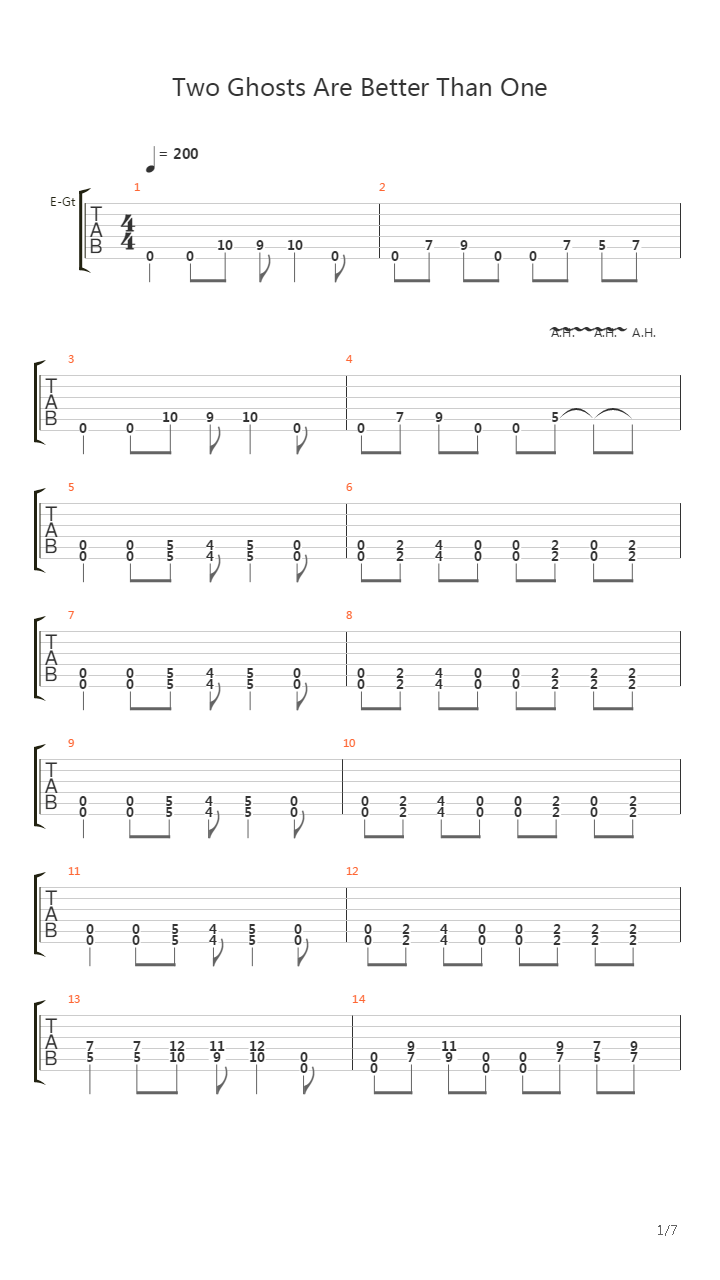 Two Ghosts Are Better Than One吉他谱