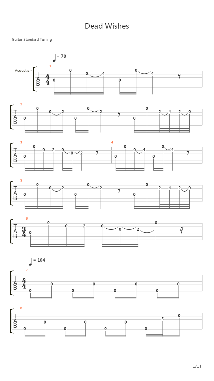 Dead Wishes吉他谱