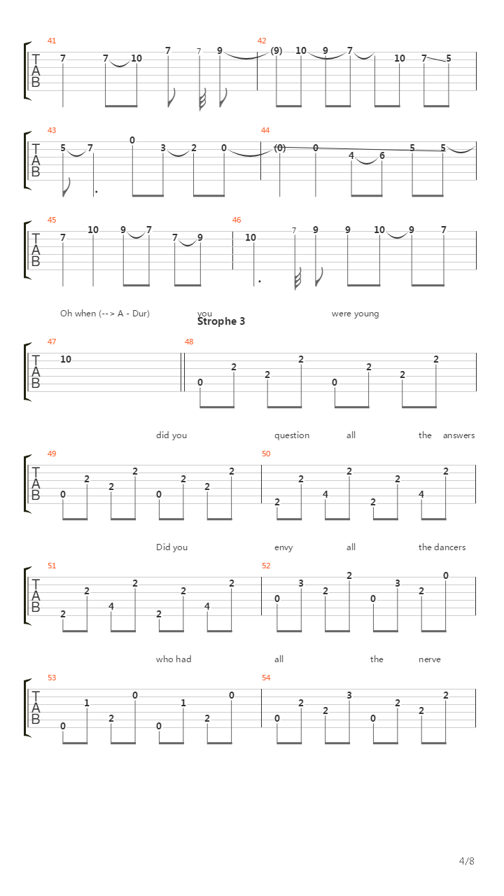 Wasted On The Way吉他谱