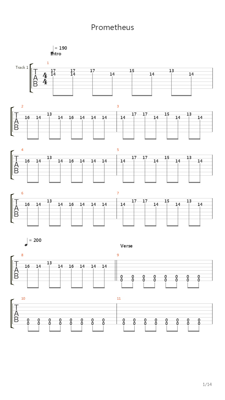 Prometheus吉他谱