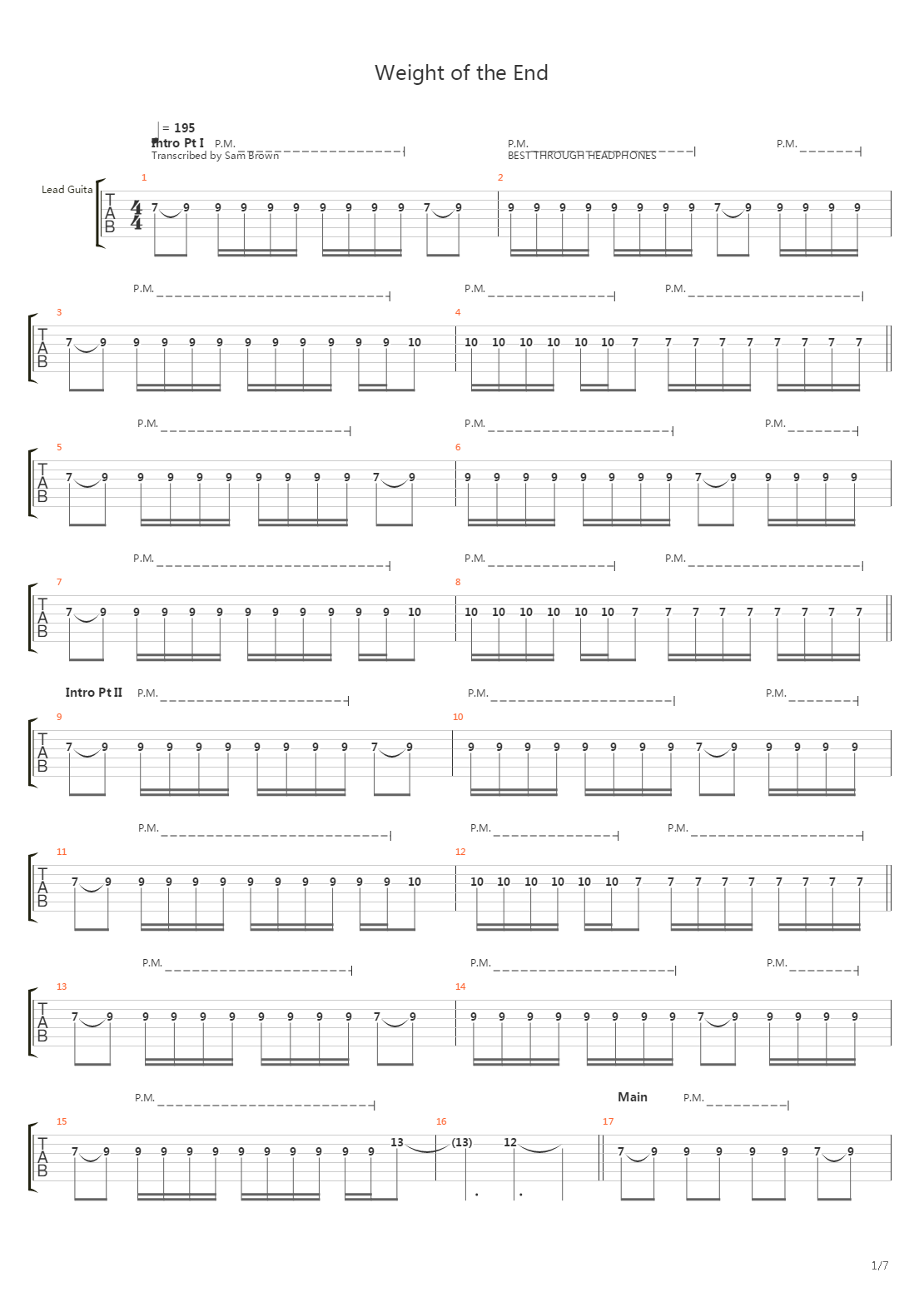 Weight Of The End吉他谱