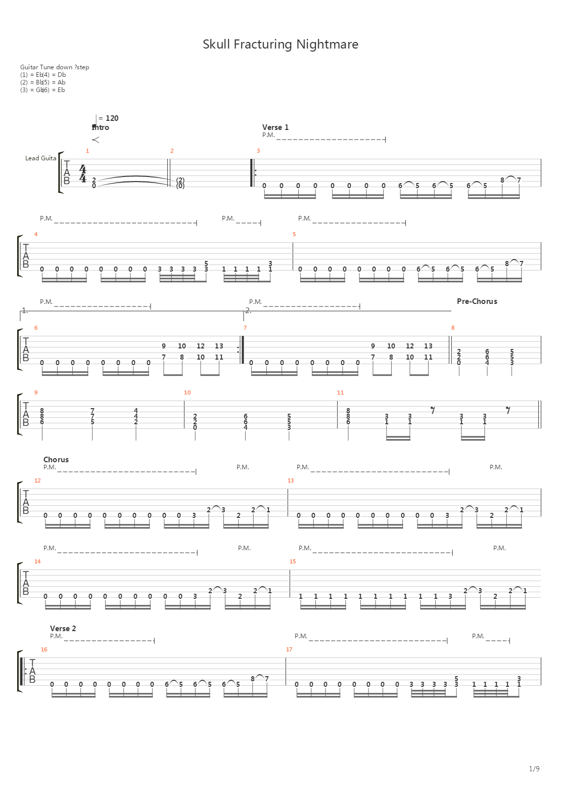 Skull Fracturing Nightmare吉他谱