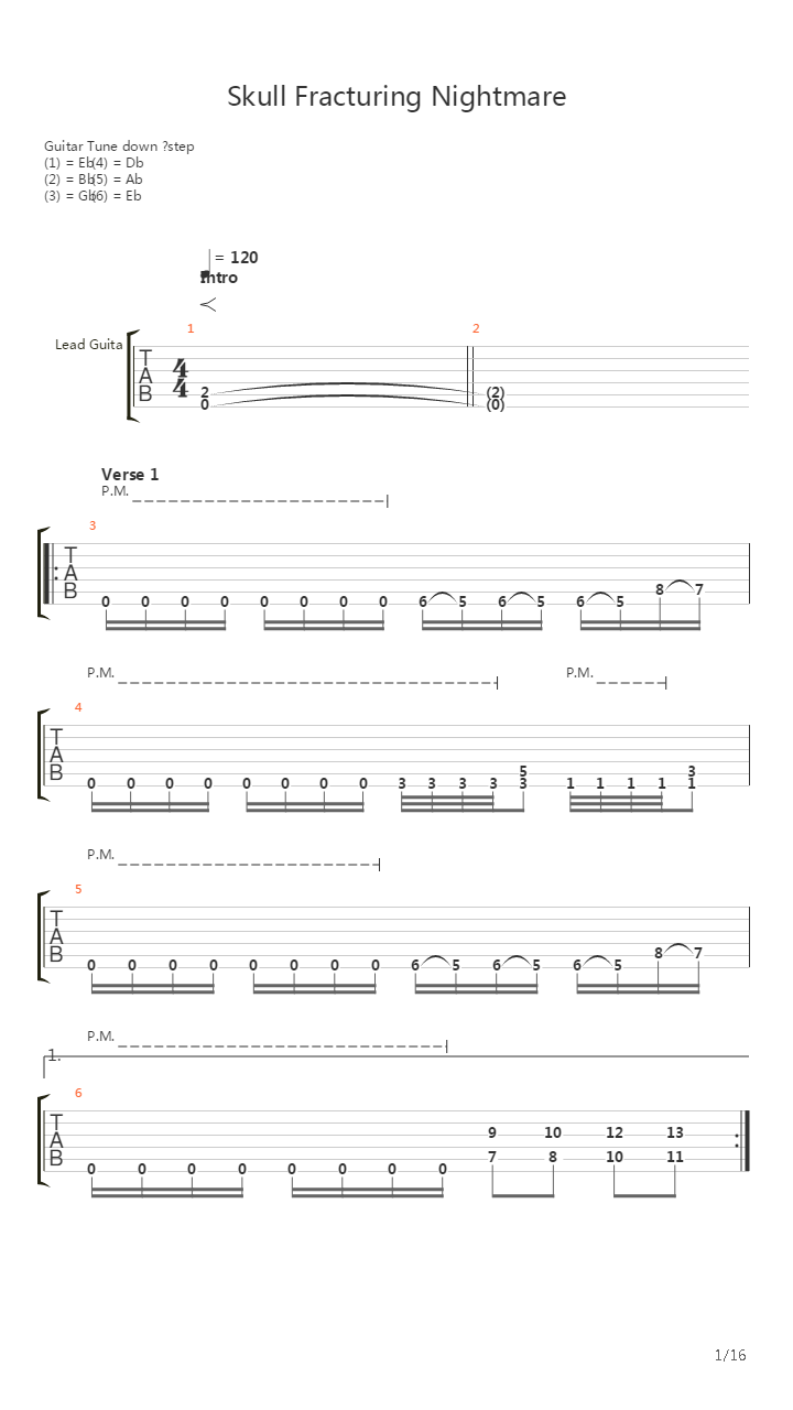 Skull Fracturing Nightmare吉他谱