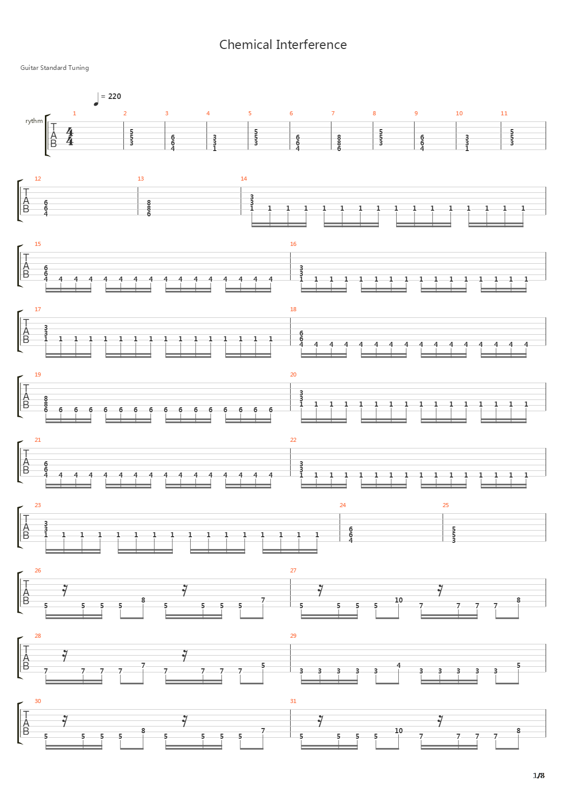 Chemical Interference吉他谱