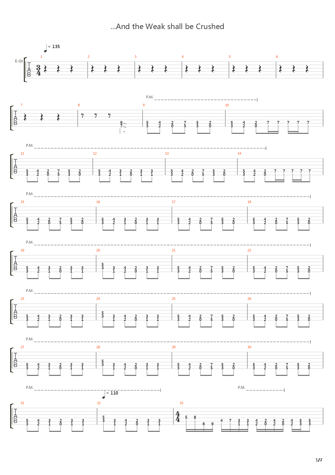 And The Weak Shall Be Crushed吉他谱
