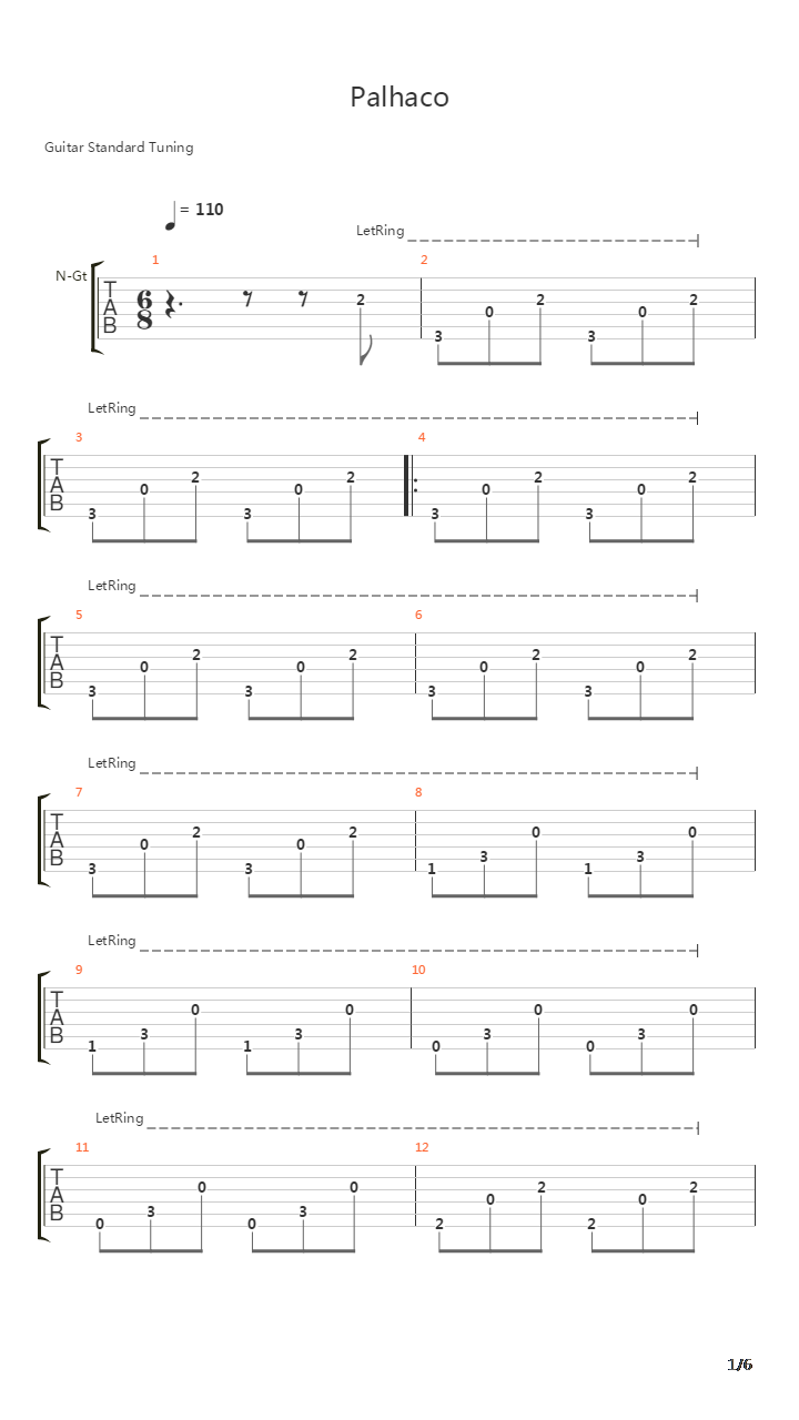Palhaco吉他谱