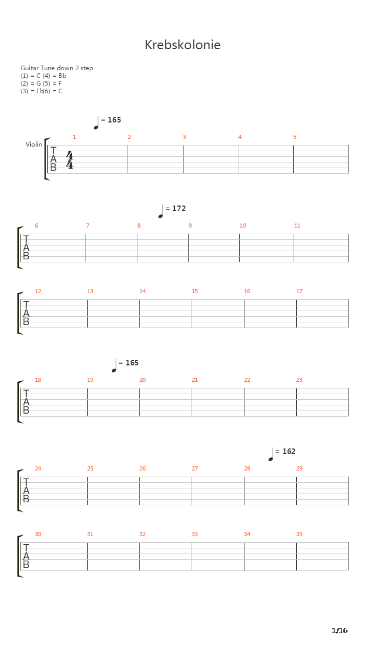 Krebskolonie吉他谱