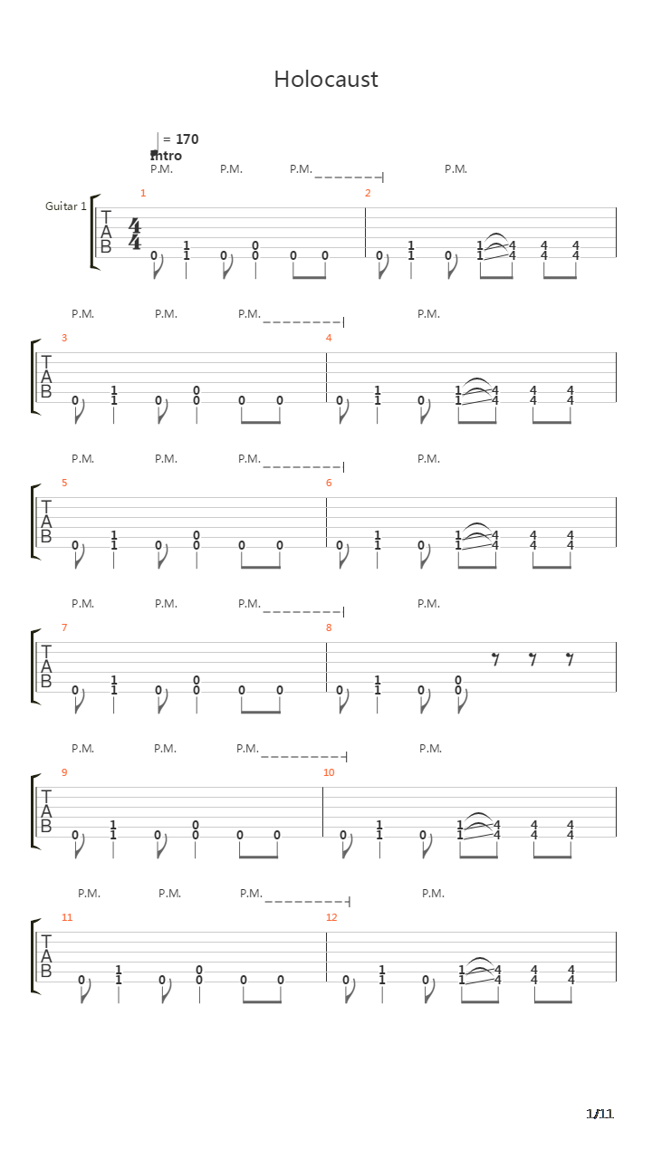 Holocaust吉他谱