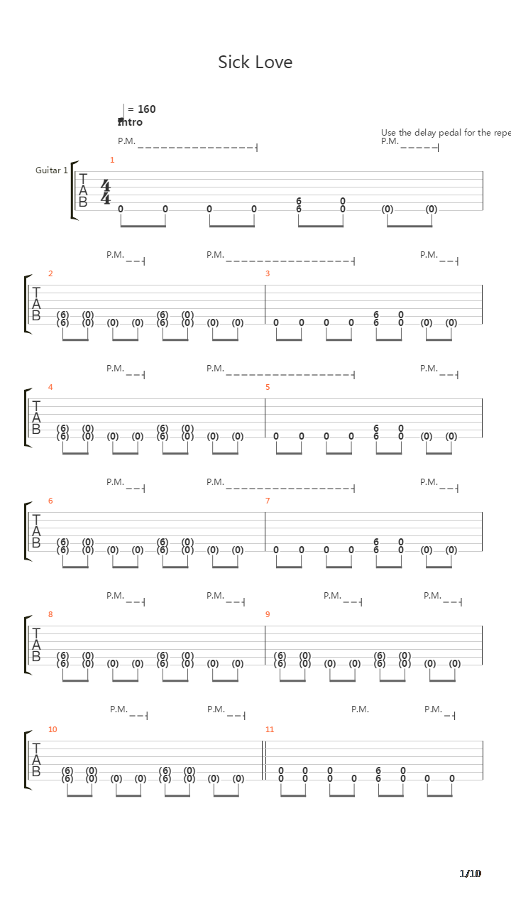 Sick Love吉他谱