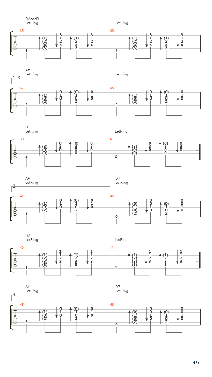 Between The Bars吉他谱