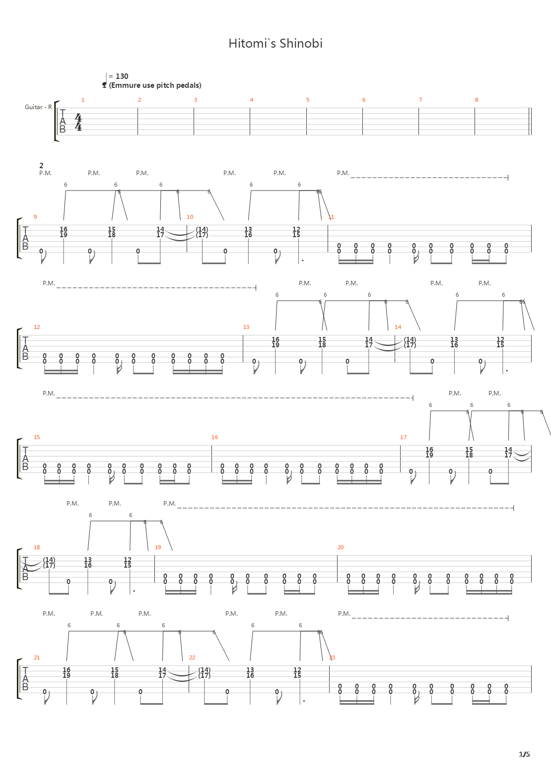 Hitomis Shinobi吉他谱