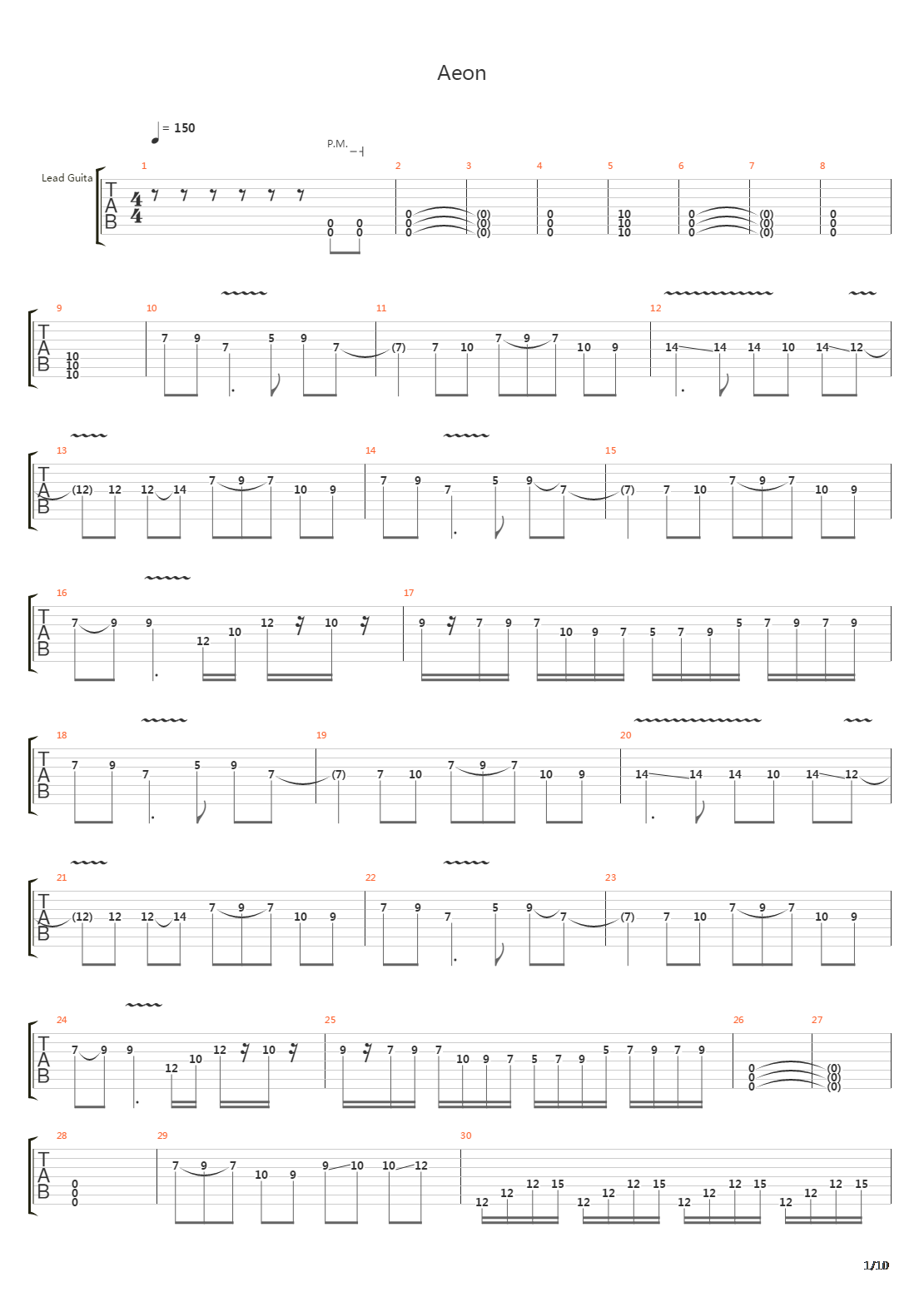 Aeon吉他谱