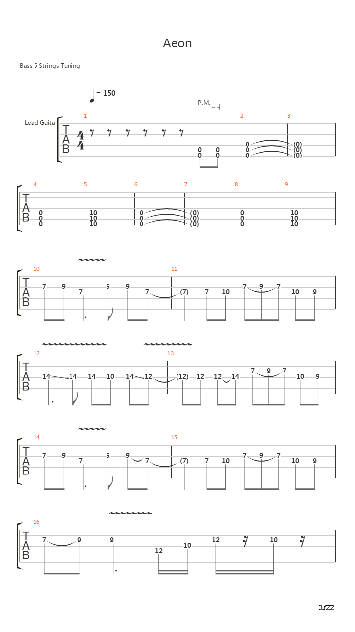 Aeon吉他谱