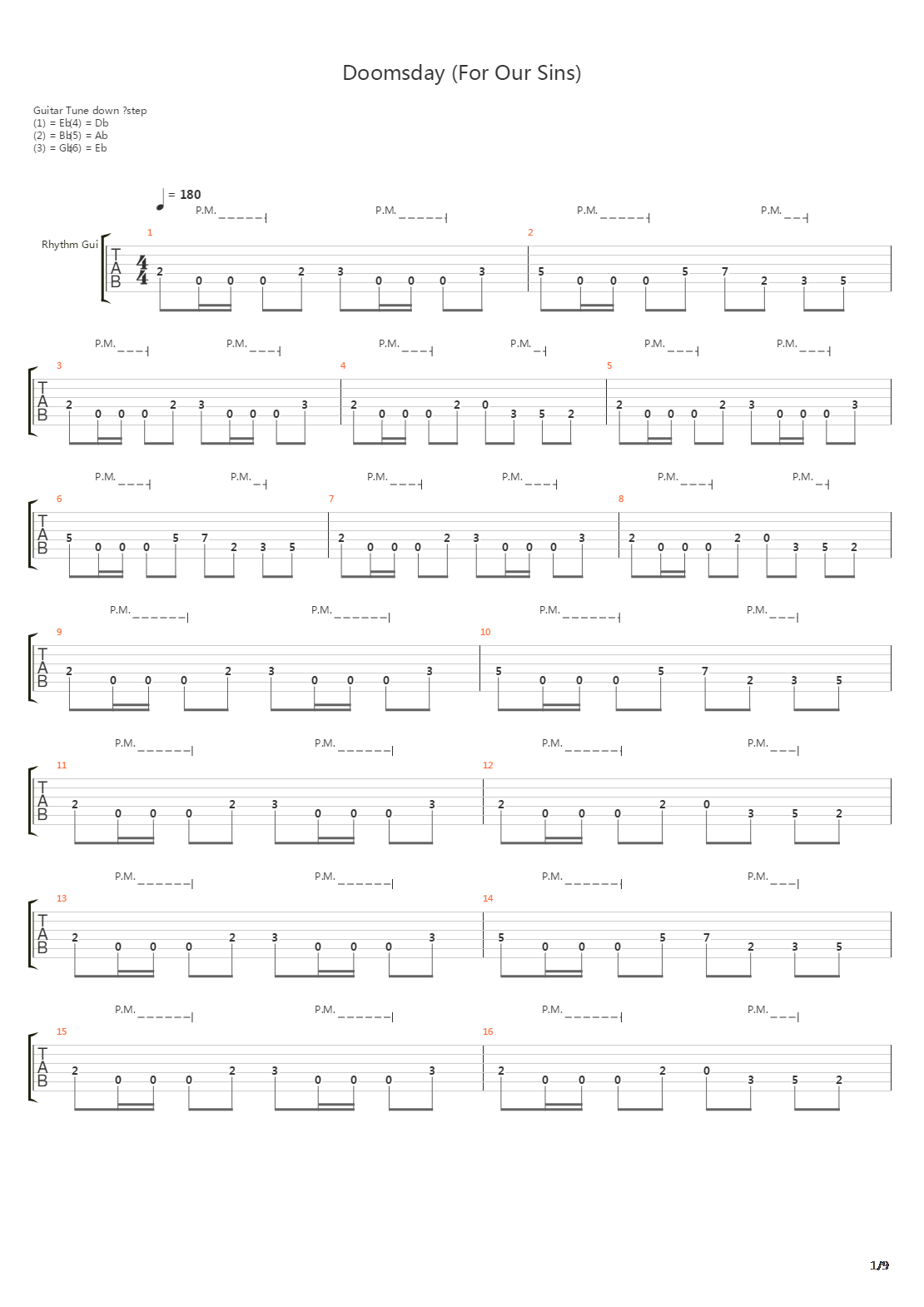 Doomsday For Our Sins吉他谱