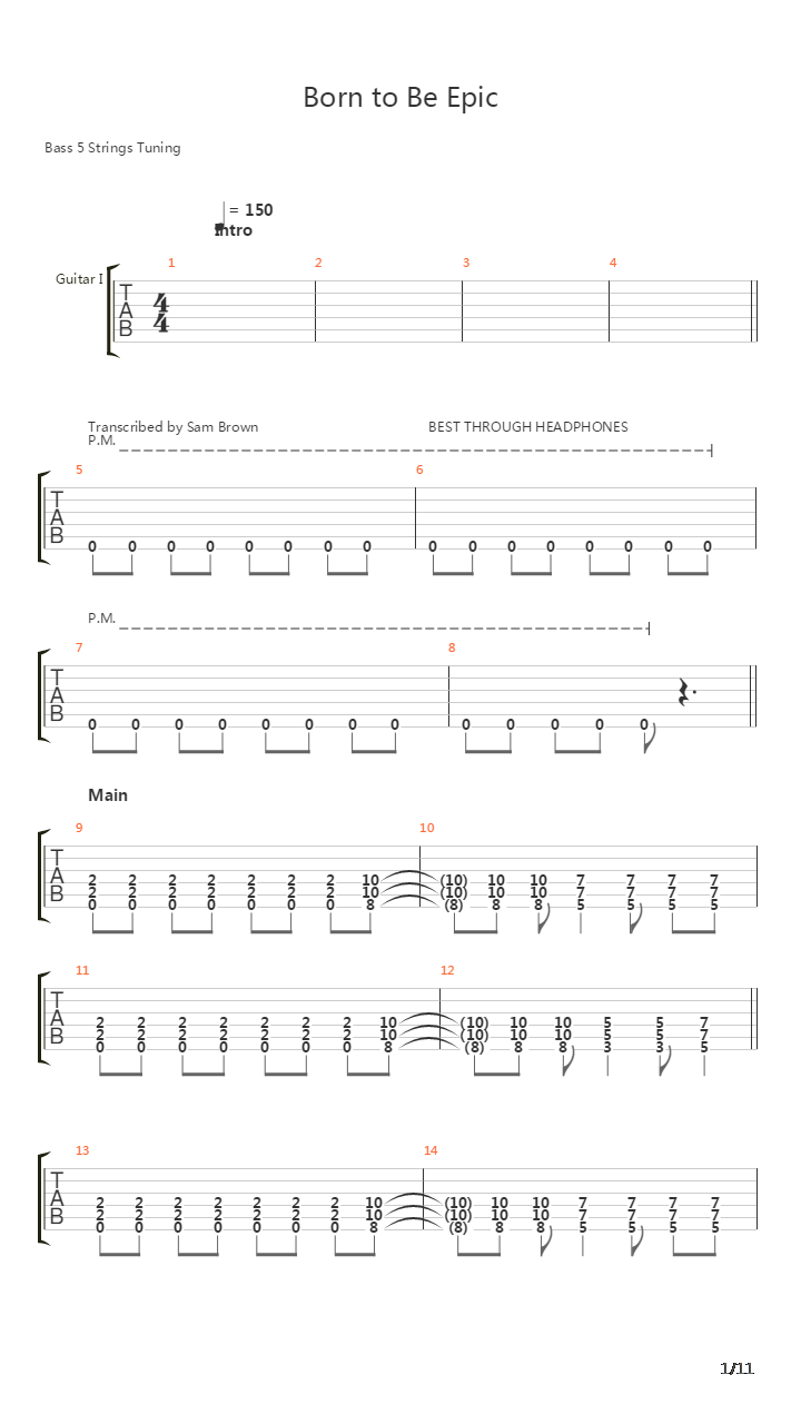 Born To Be Epic吉他谱