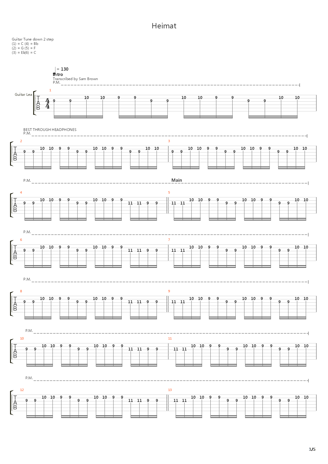 Heimat吉他谱