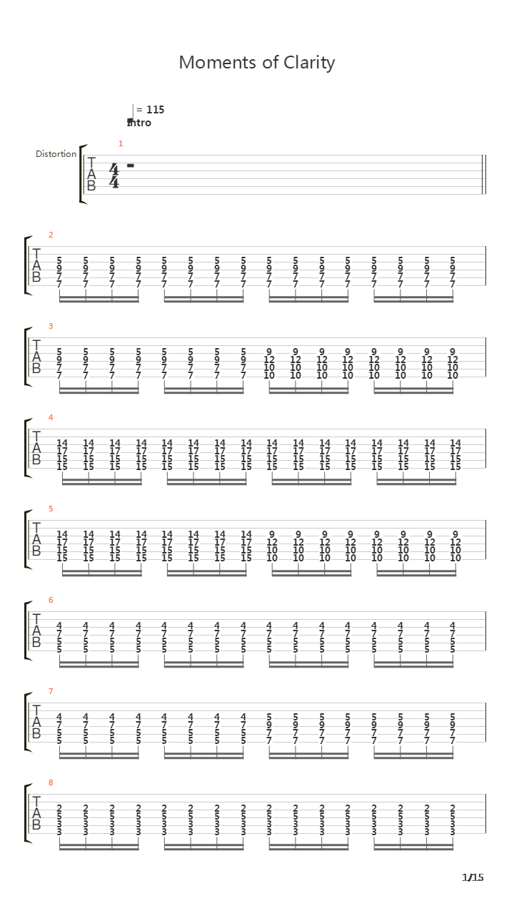 Moments Of Clarity吉他谱
