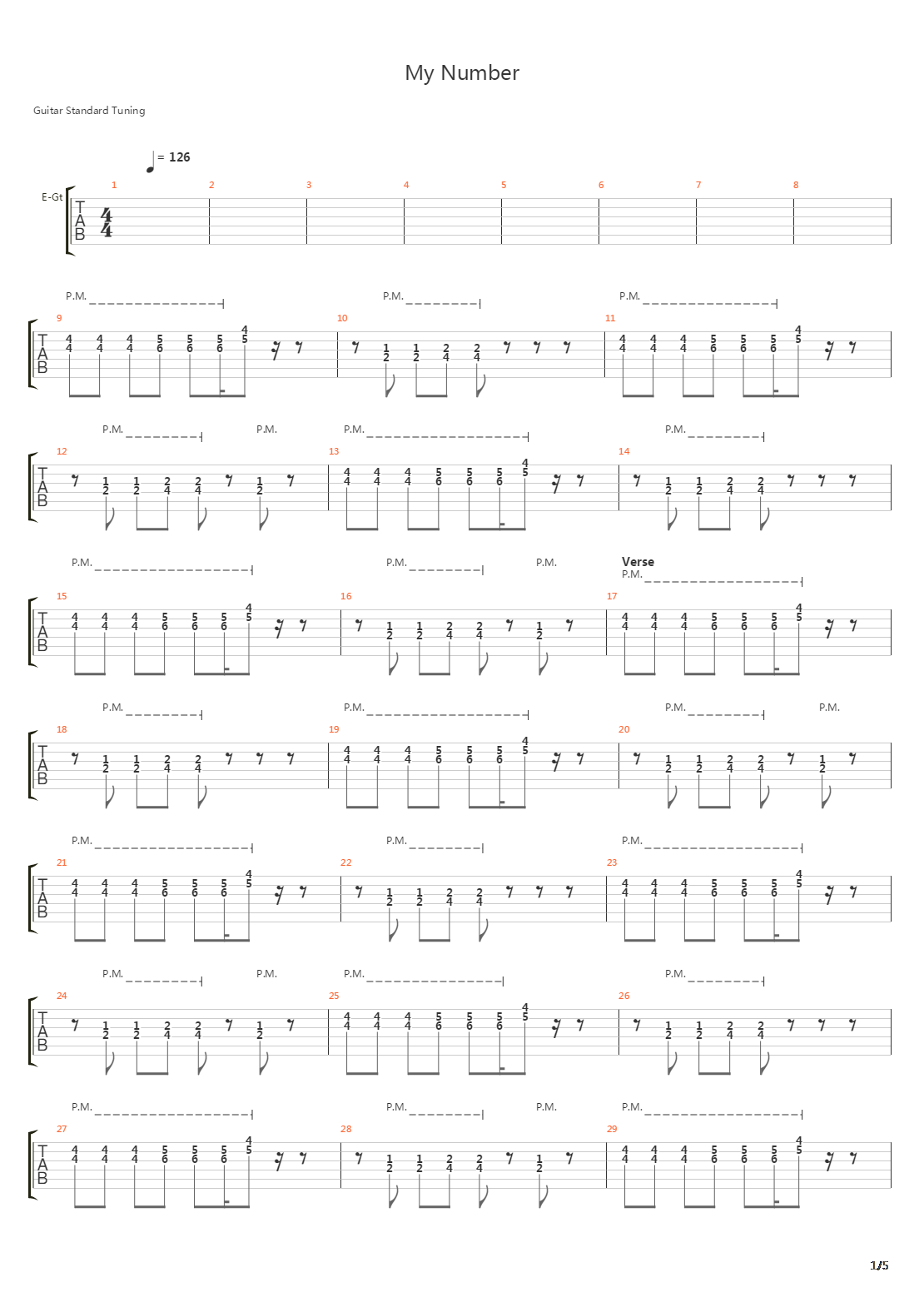 My Number吉他谱