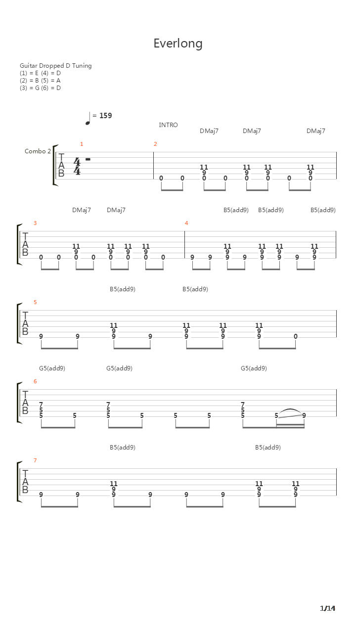 Everlong吉他谱