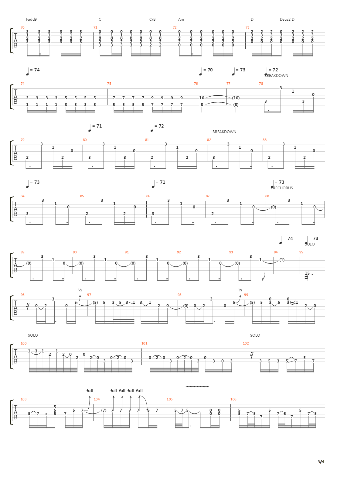 Long Road To Ruin吉他谱