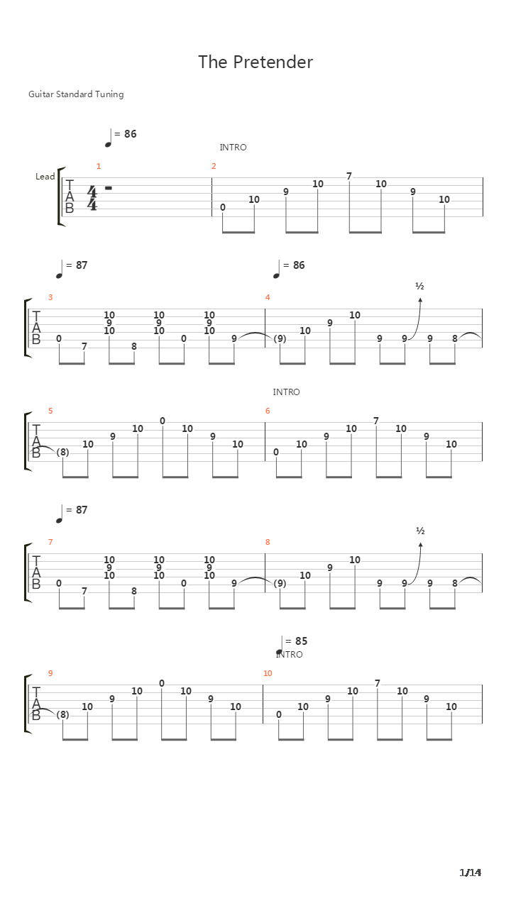 The Pretender吉他谱