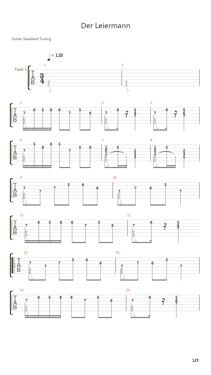 Der Leiermann吉他谱