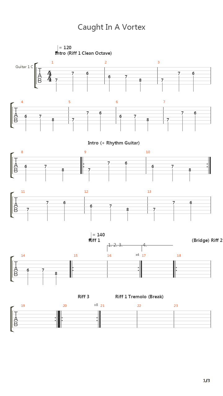 Caught In A Vortex吉他谱