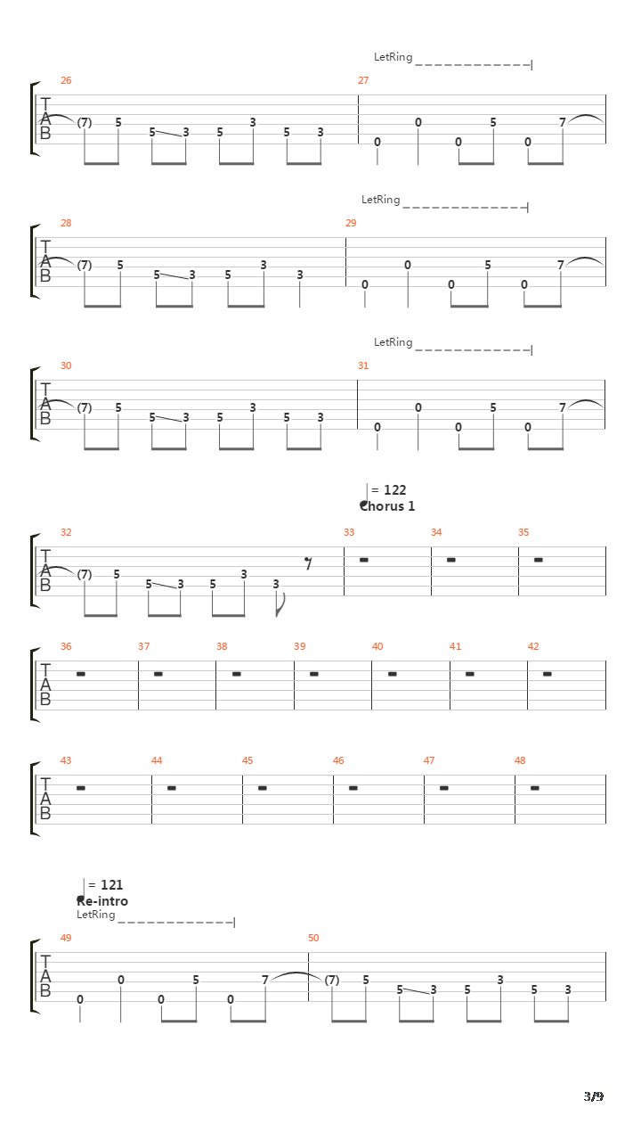 Turning To Stone吉他谱