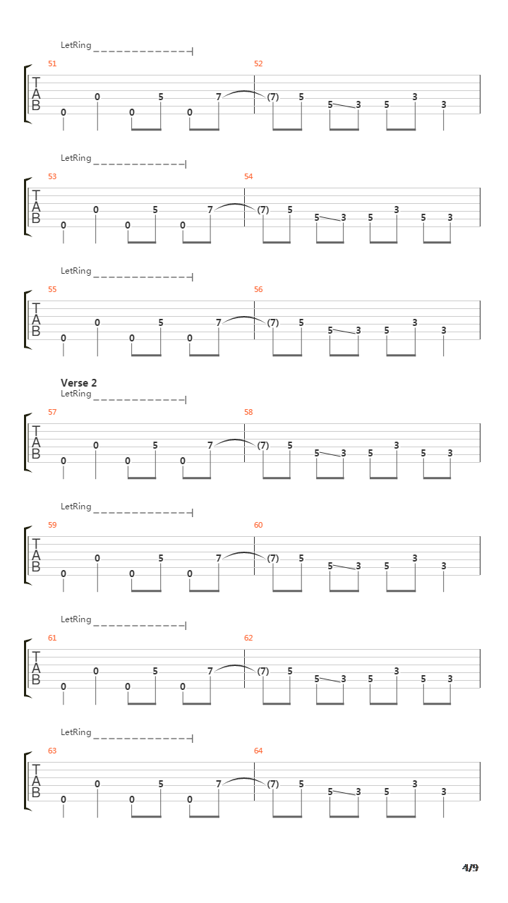 Turning To Stone吉他谱