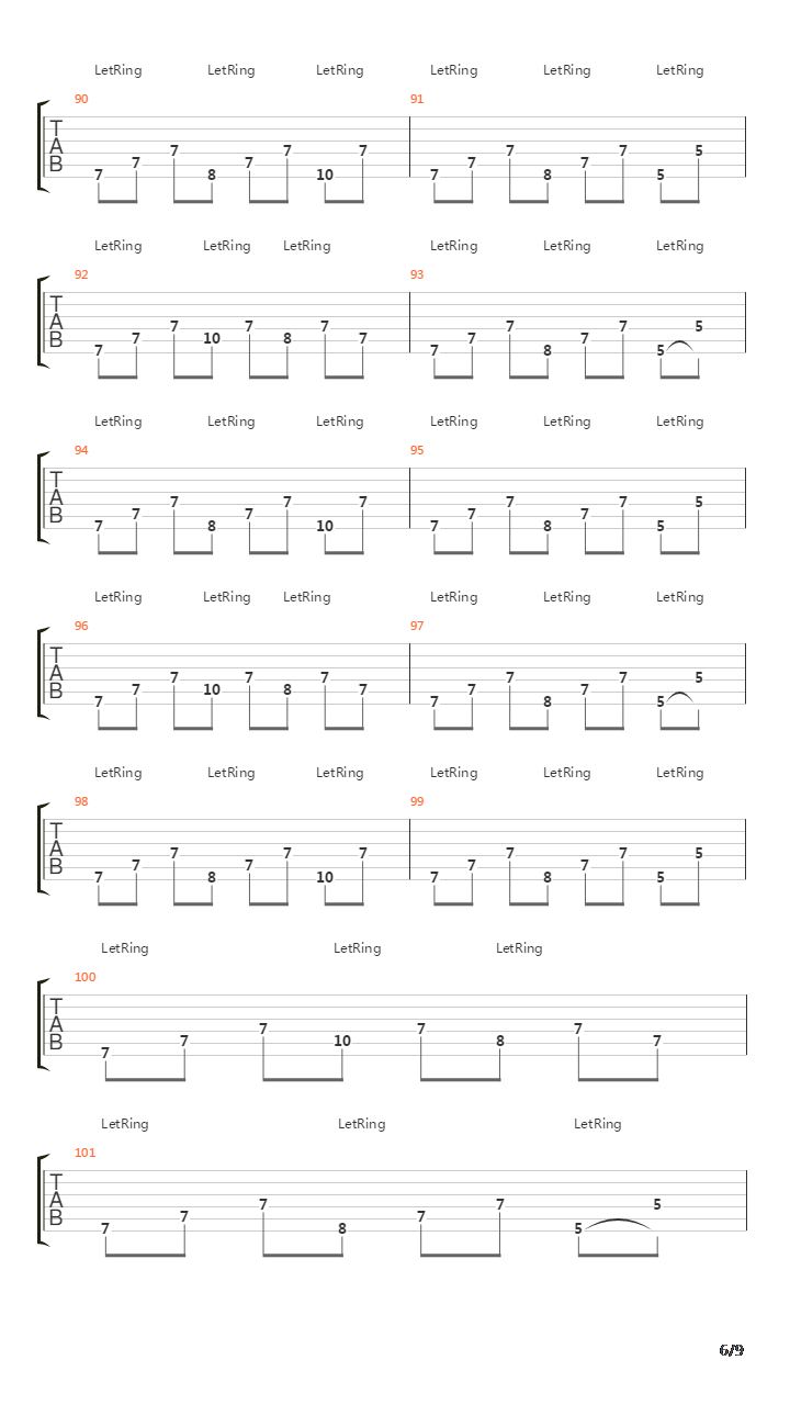 Turning To Stone吉他谱