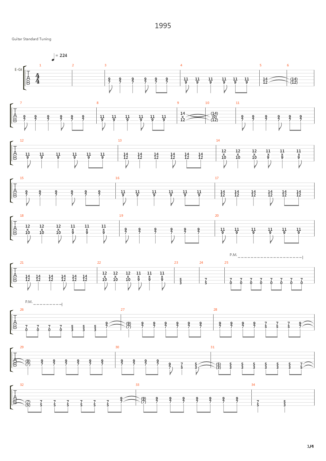 1995吉他谱