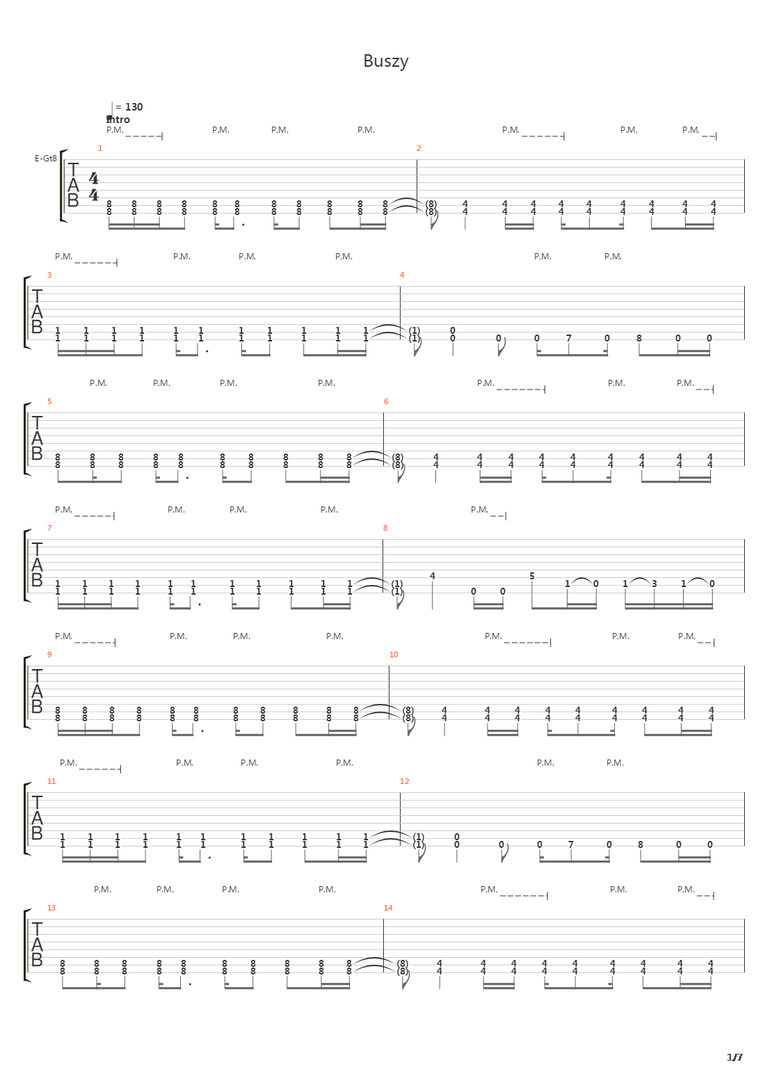 Buszy吉他谱