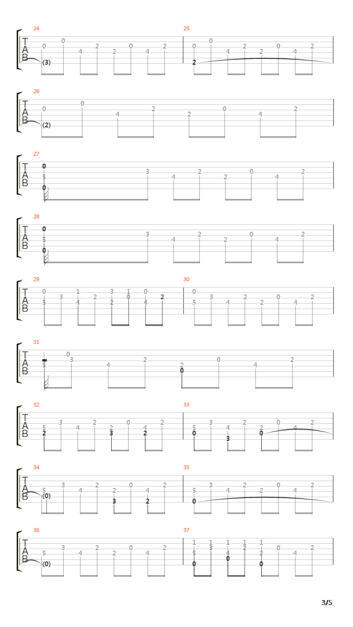 Etude No 5吉他谱