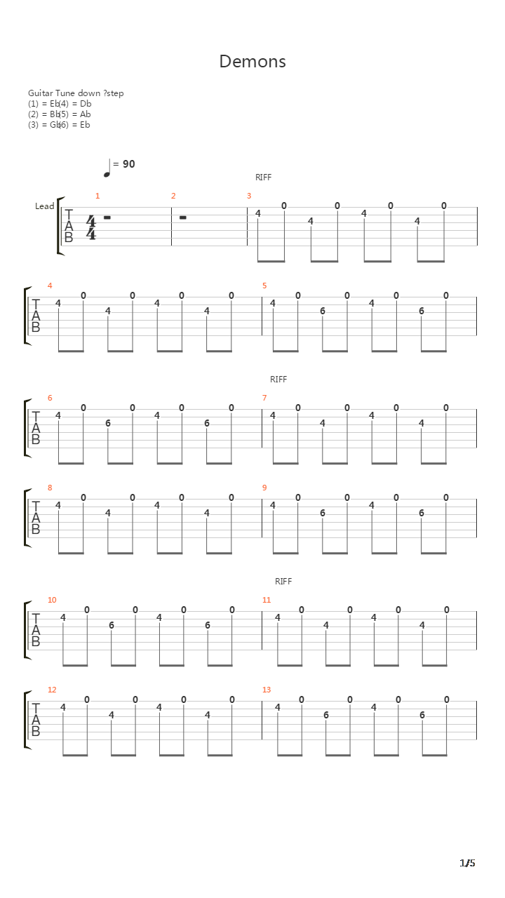 Demons吉他谱