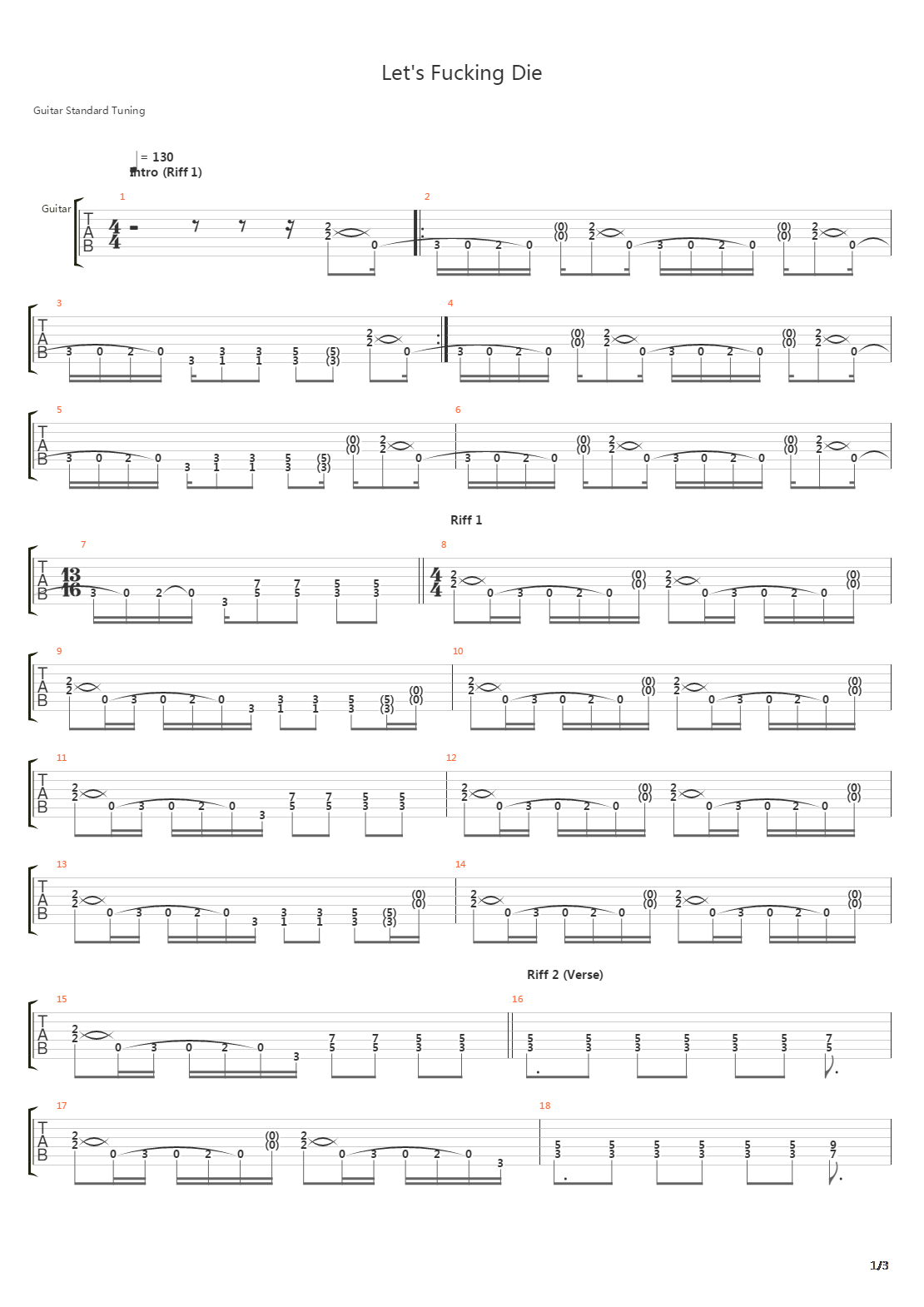 Lets Fucking Die吉他谱