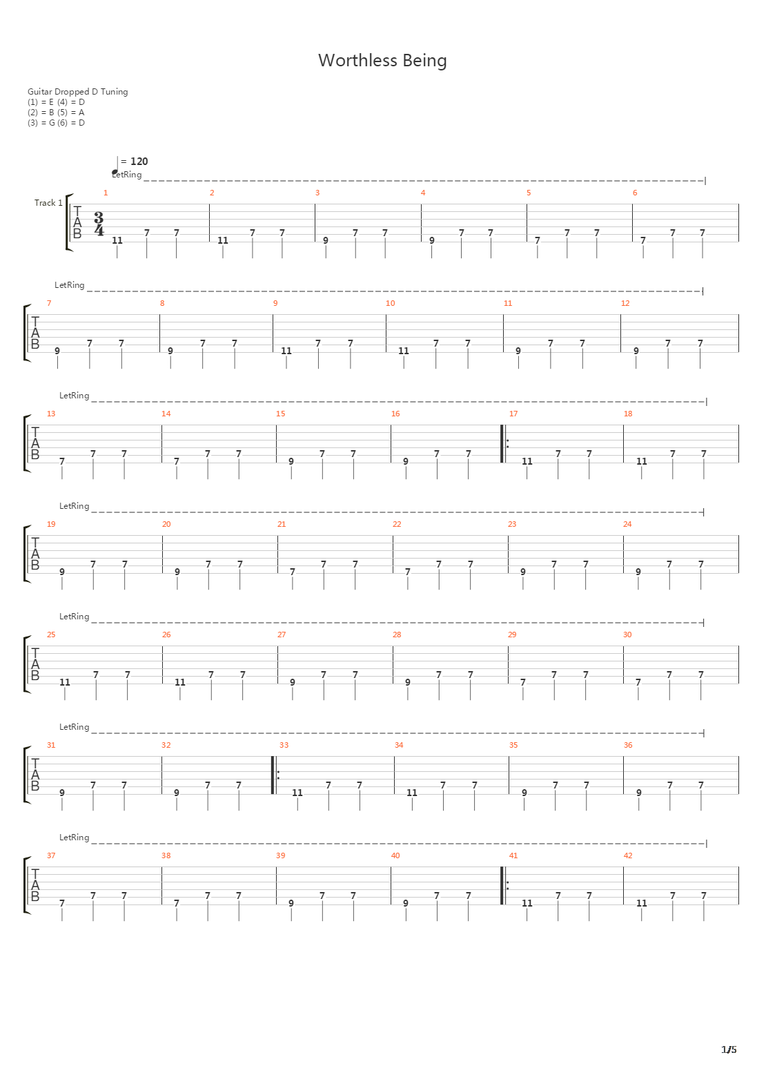 Worthless Being吉他谱