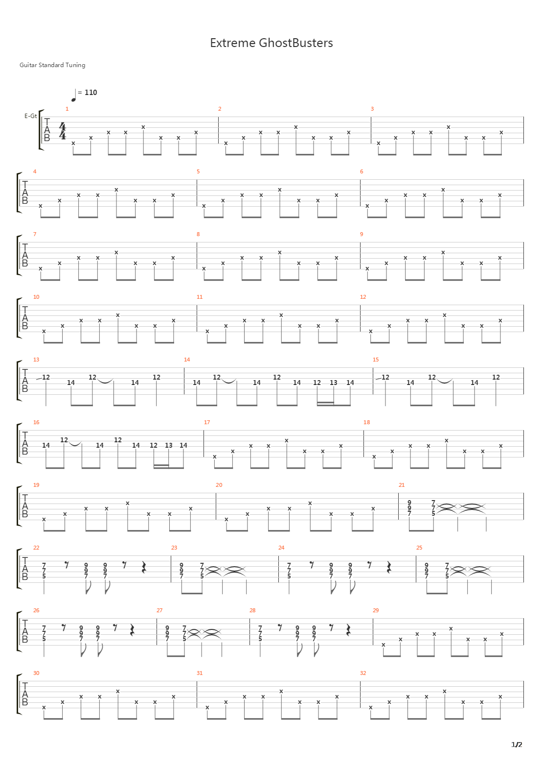 Extreme Ghostbusters吉他谱