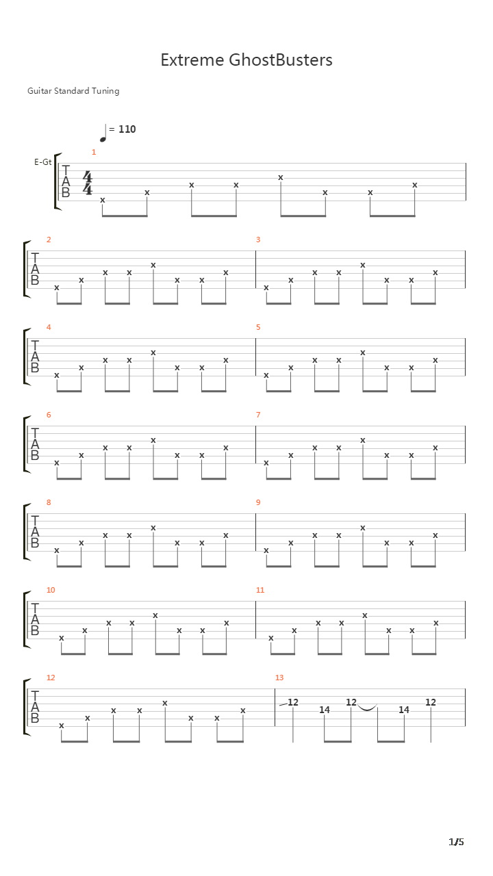 Extreme Ghostbusters吉他谱