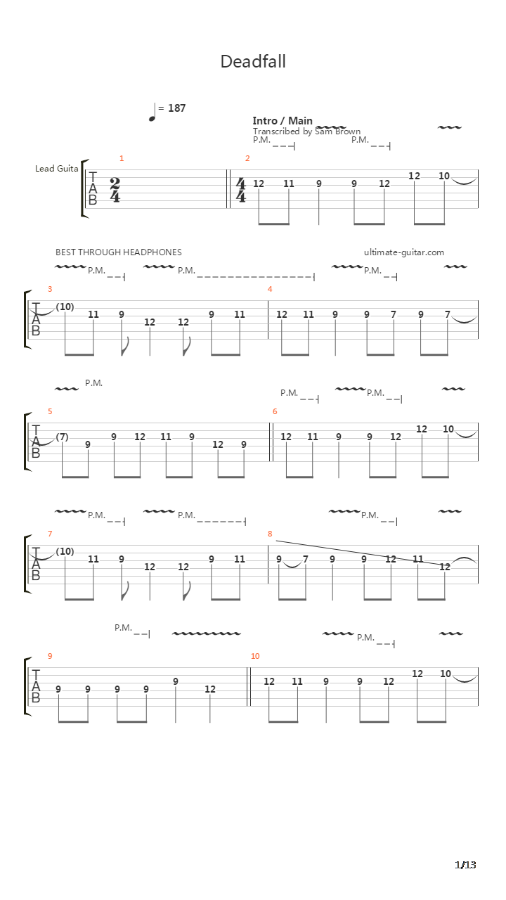 Deadfall吉他谱