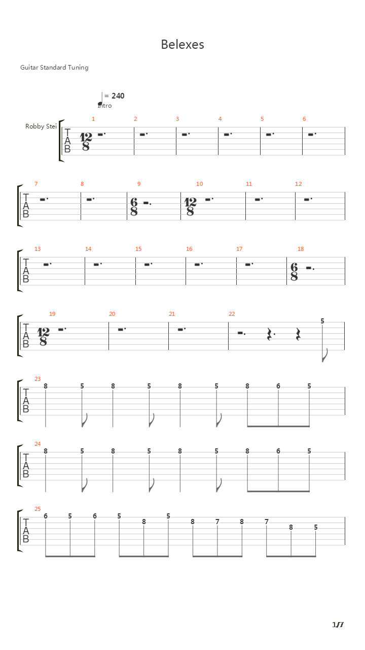 Belexes吉他谱