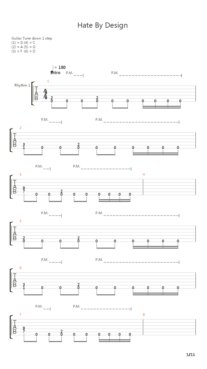 Hate By Design吉他谱