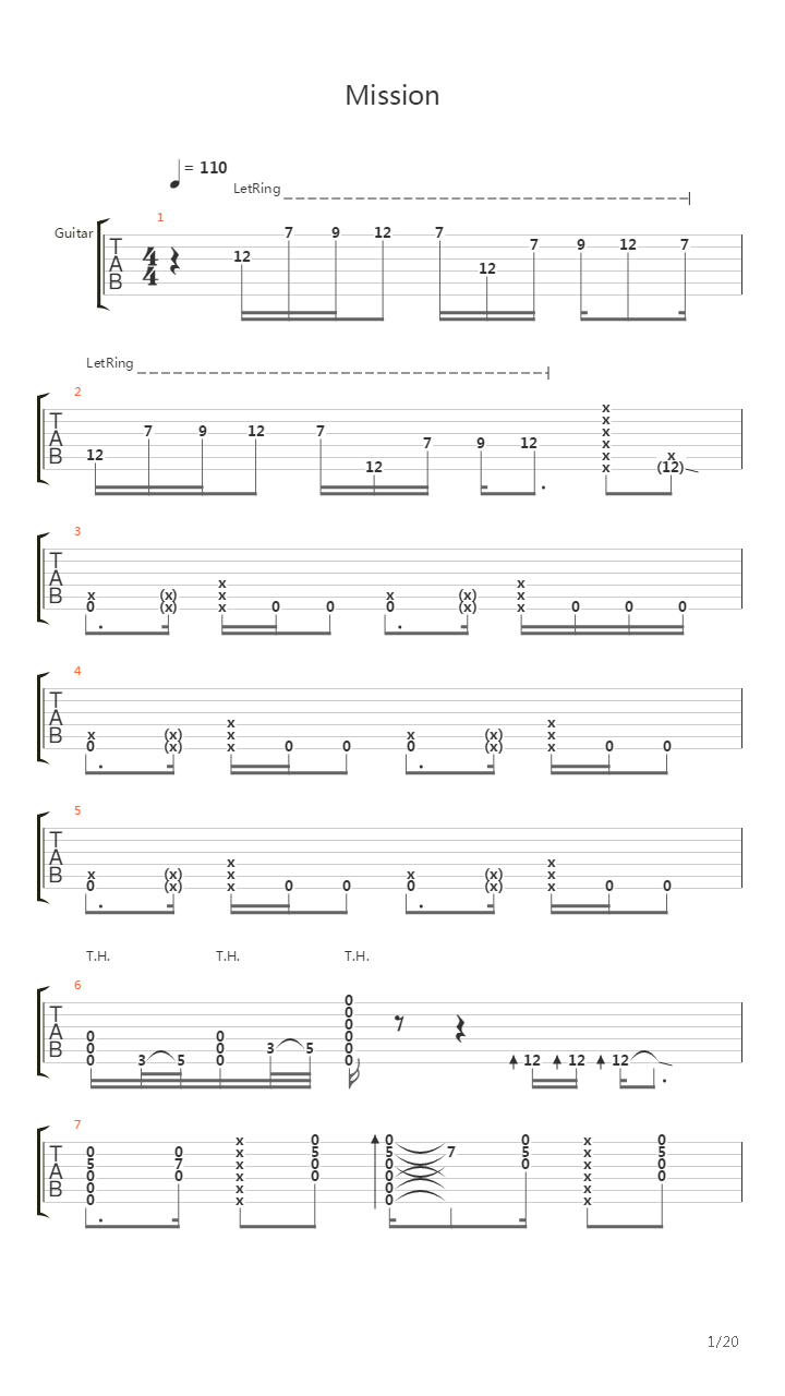 Mission吉他谱